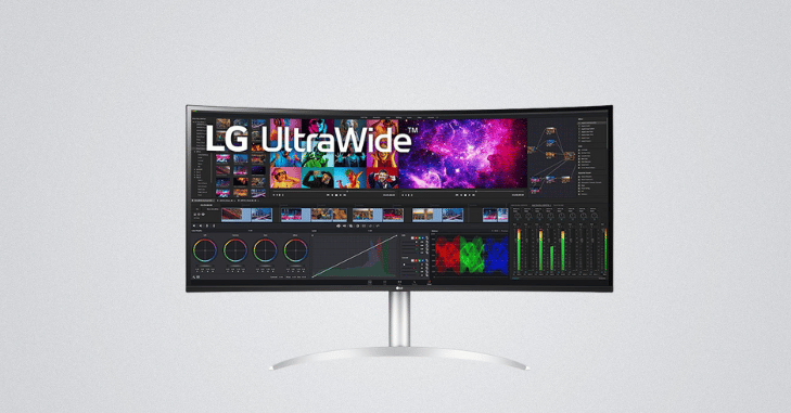 LG 5K2K ultrawide monitor multitasking with several application windows side by side