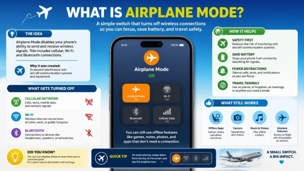 What Is Airplane Mode? What It Turns Off, What Still Works, and When to Use It